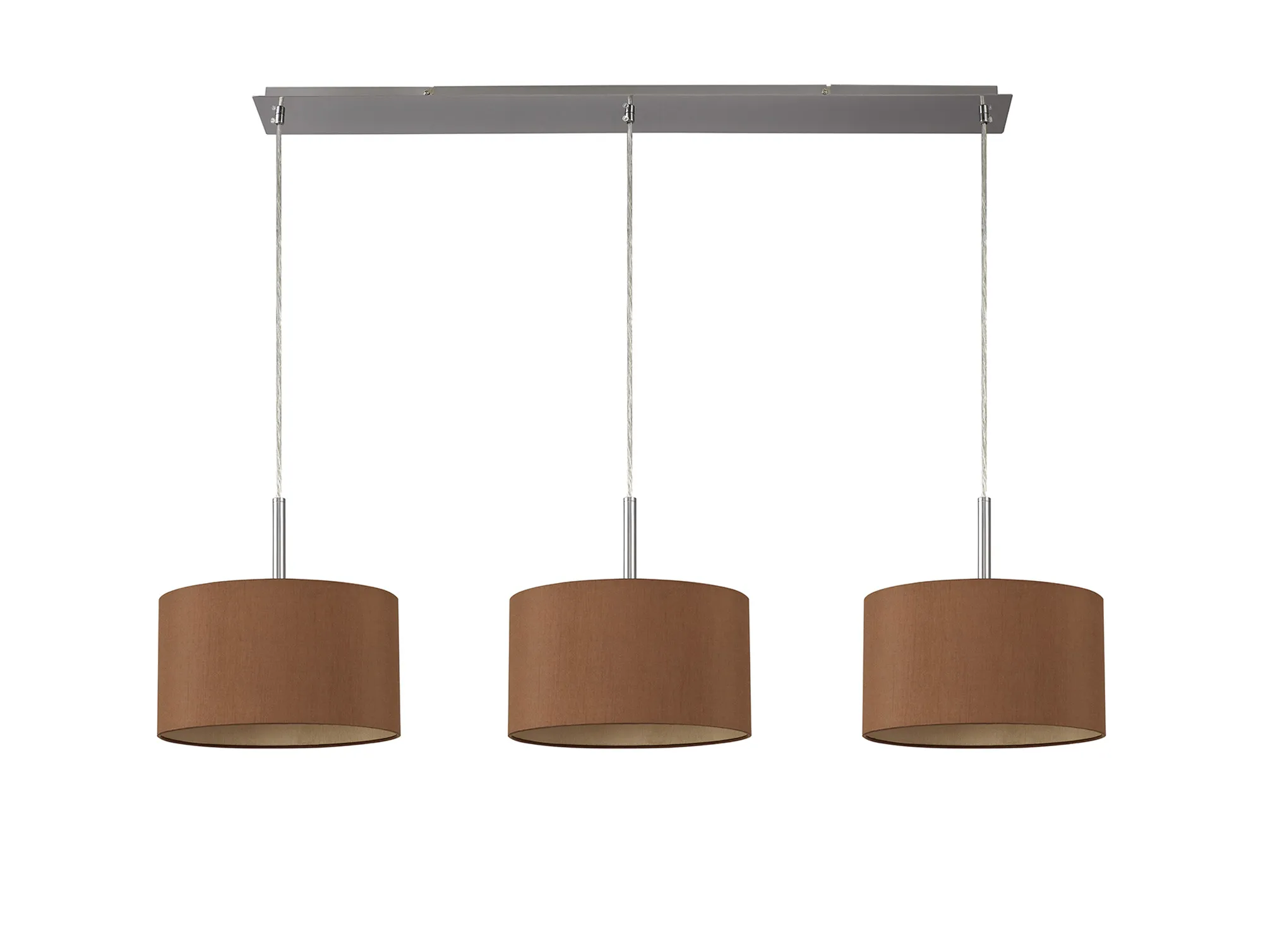 Baymont 30cm Shade 3 Light Pendant Satin Nickel, Raw Cocoa/Grecian Bronze DK0588  Deco Baymont SN RC